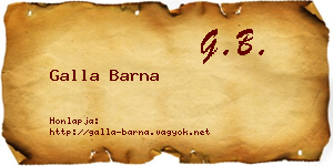 Galla Barna névjegykártya